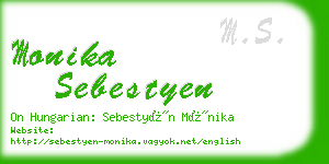 monika sebestyen business card